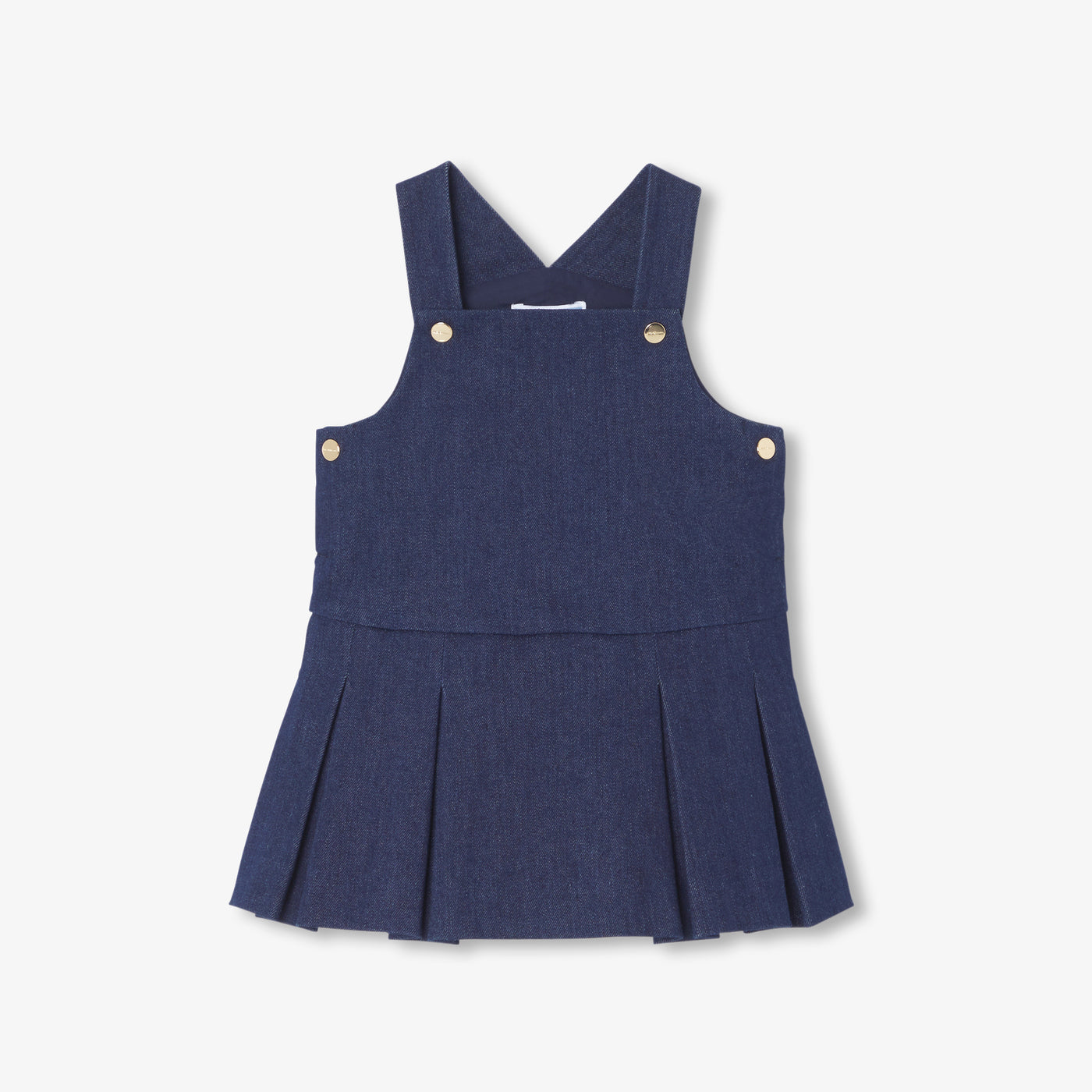 Baby girl denim jumper dress - denim fonce