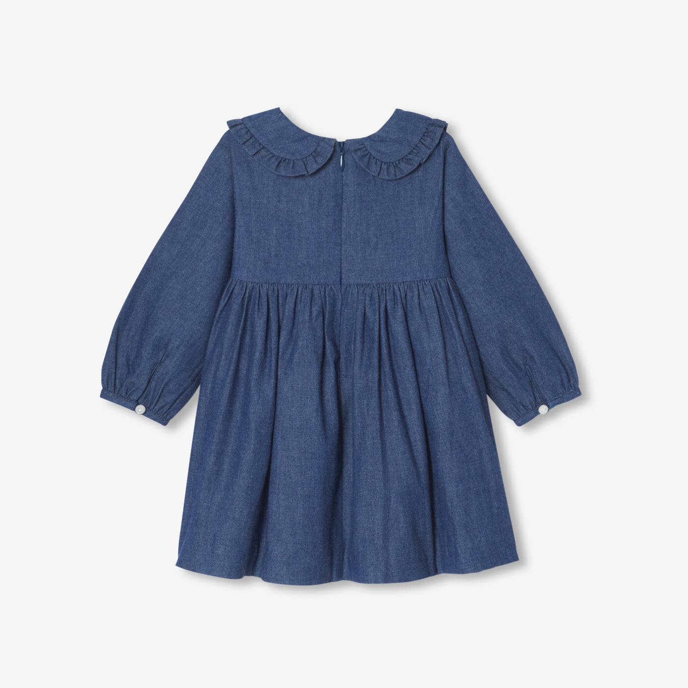 Baby girl dress in light denim - bleu denim