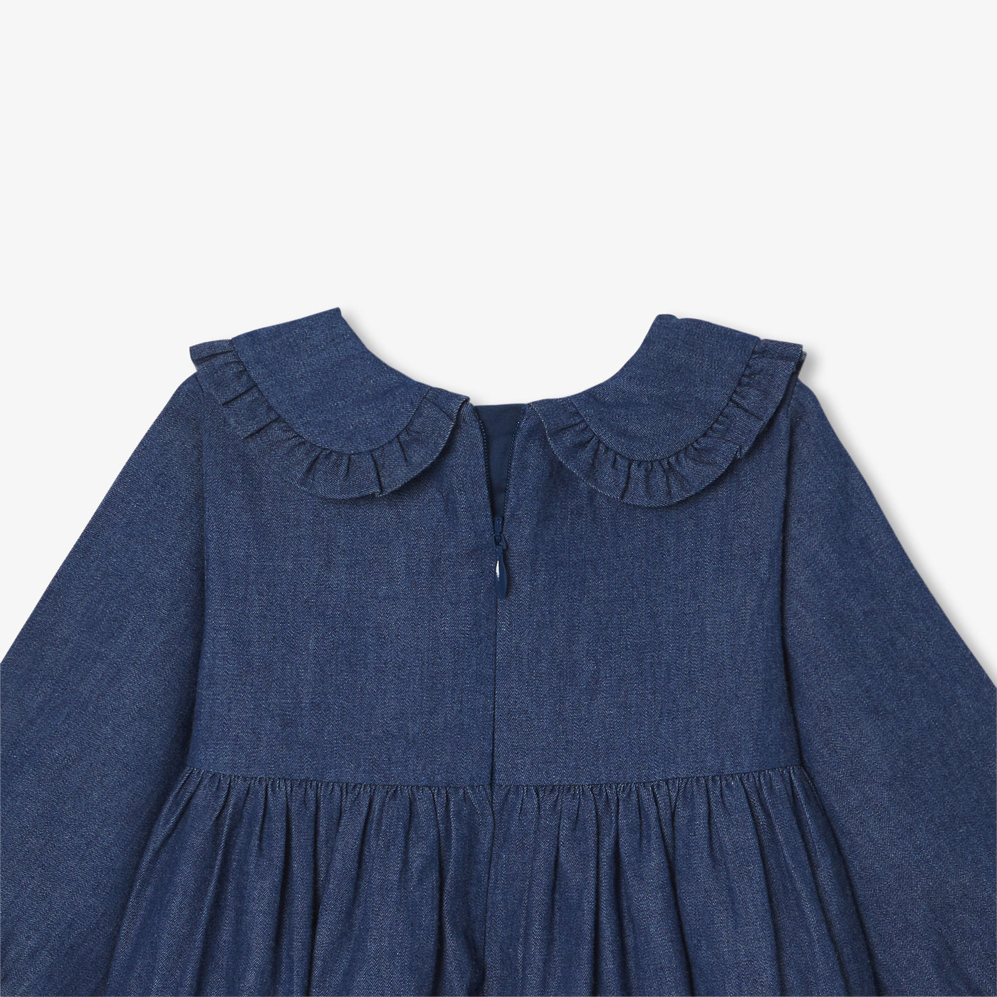 Baby girl dress in light denim - bleu denim