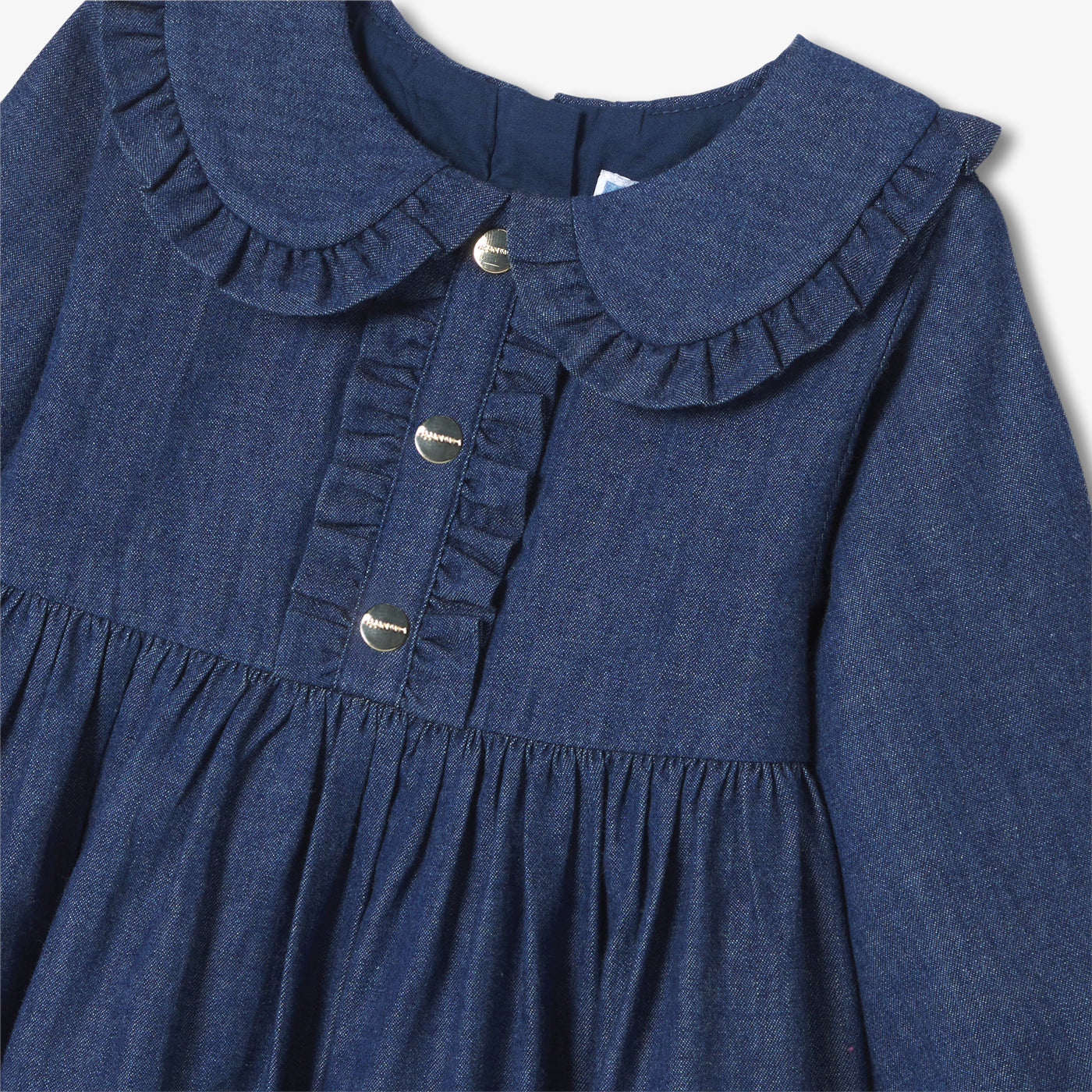 Baby girl dress in light denim - bleu denim