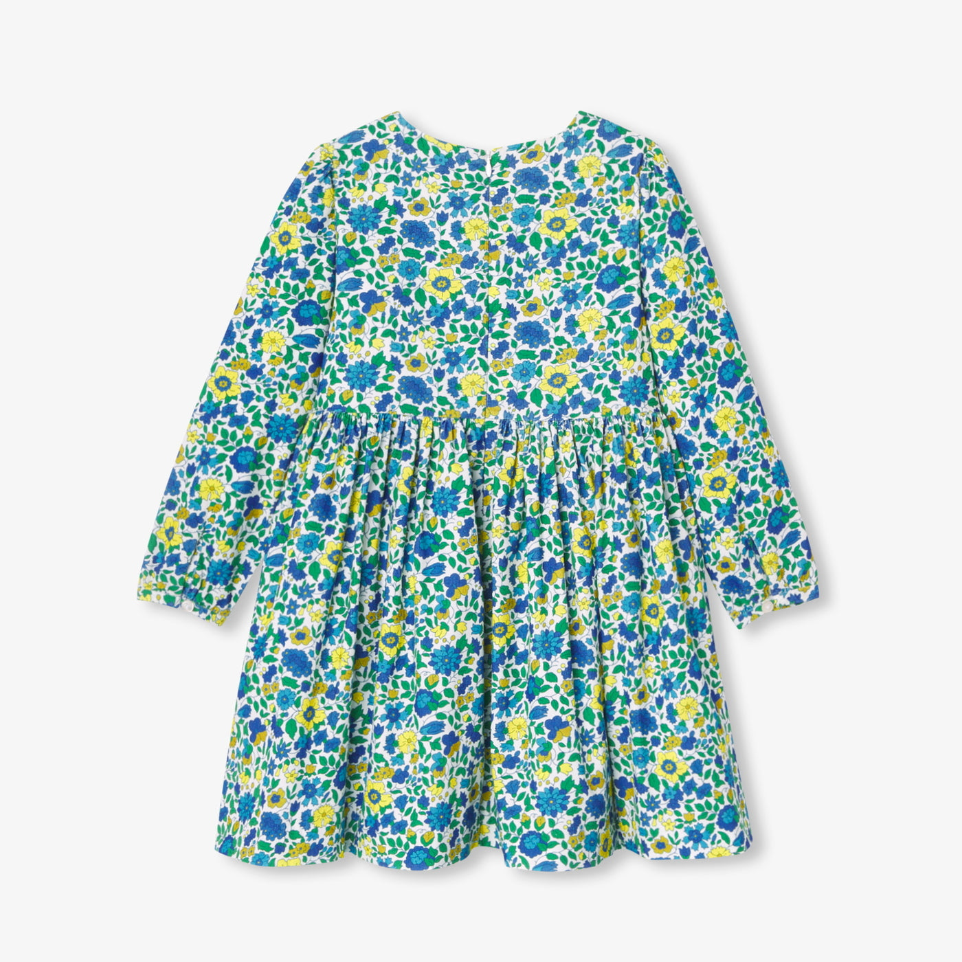 Girl dress in Liberty fabric velvet - blanc/multico