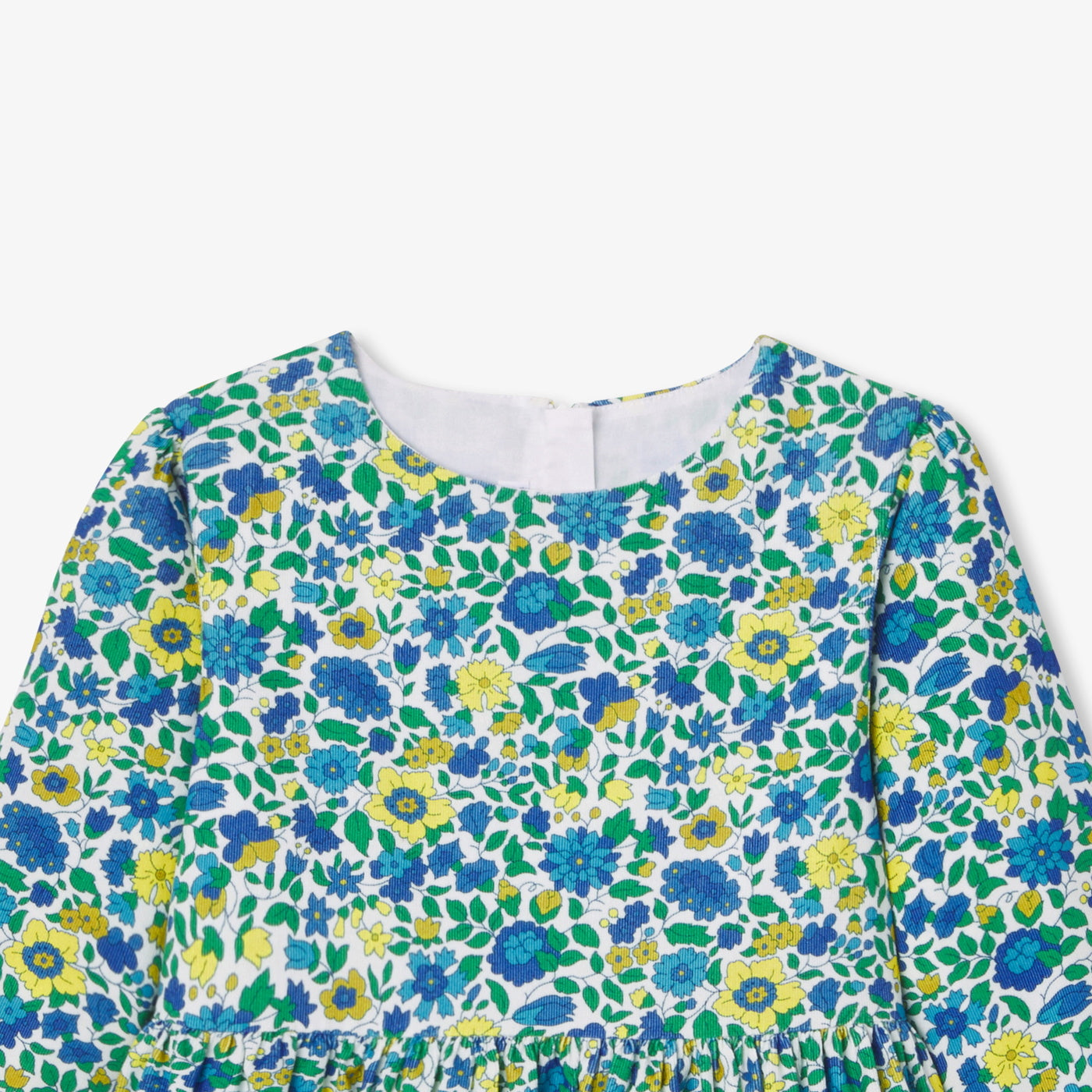Girl dress in Liberty fabric velvet - blanc/multico