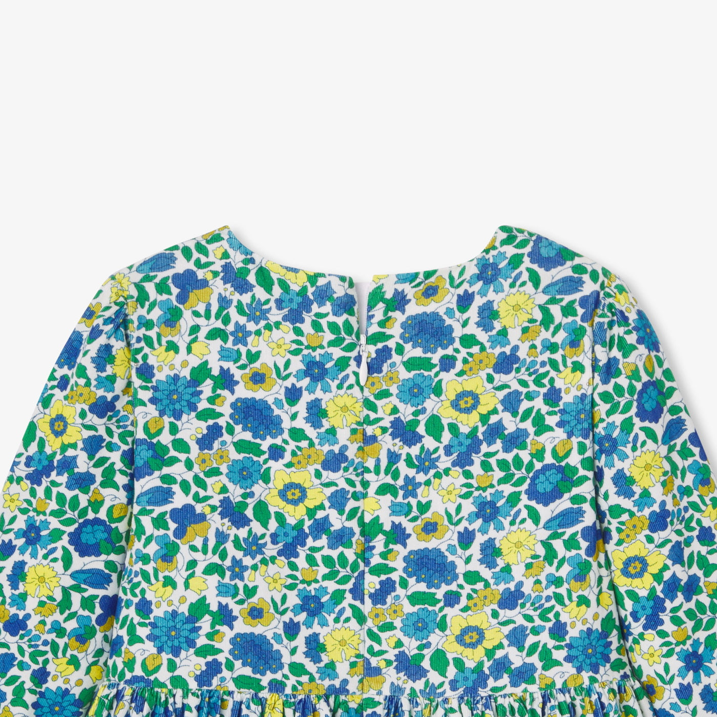 Girl dress in Liberty fabric velvet - blanc/multico