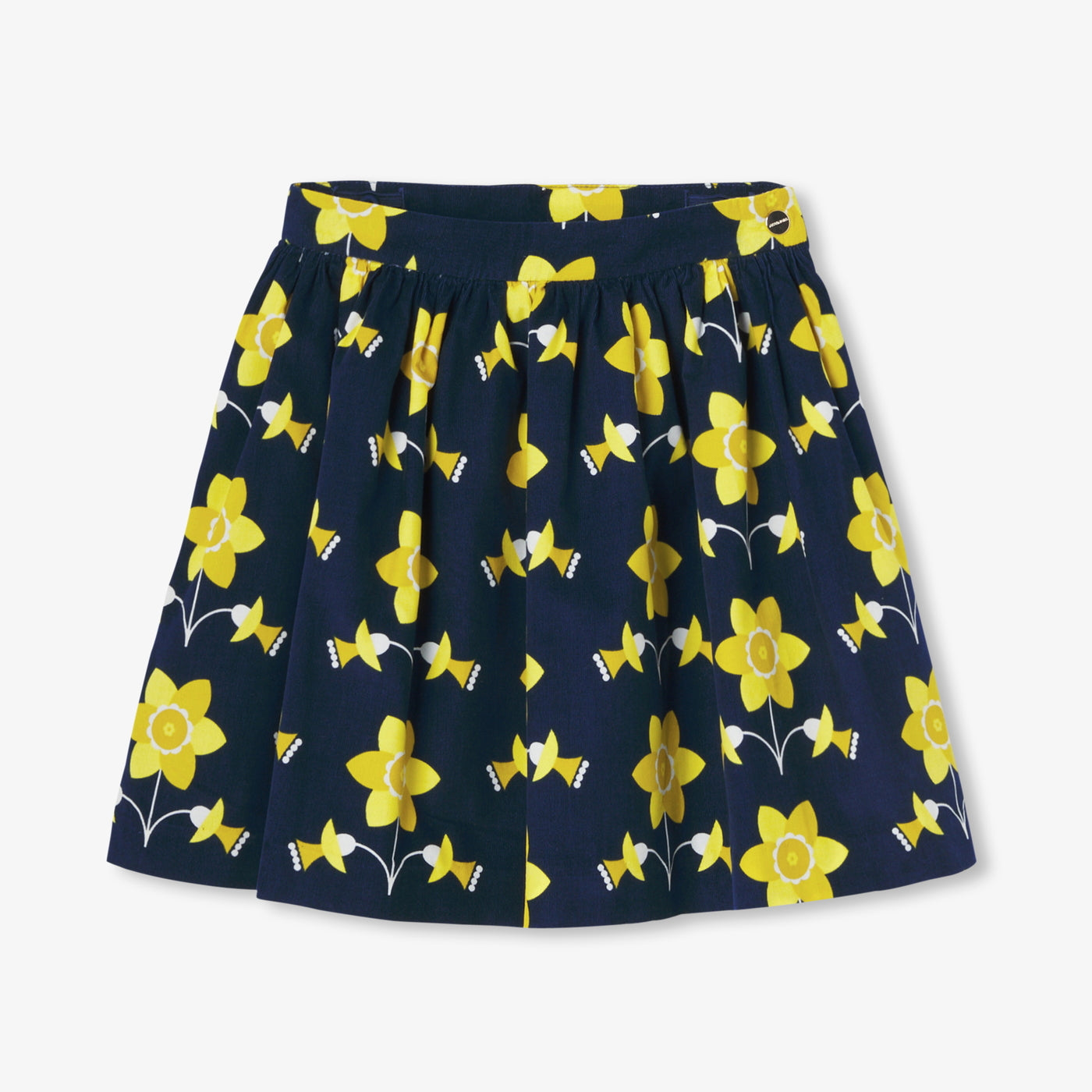 Girl milleraies velvet skirt - bleu/multico