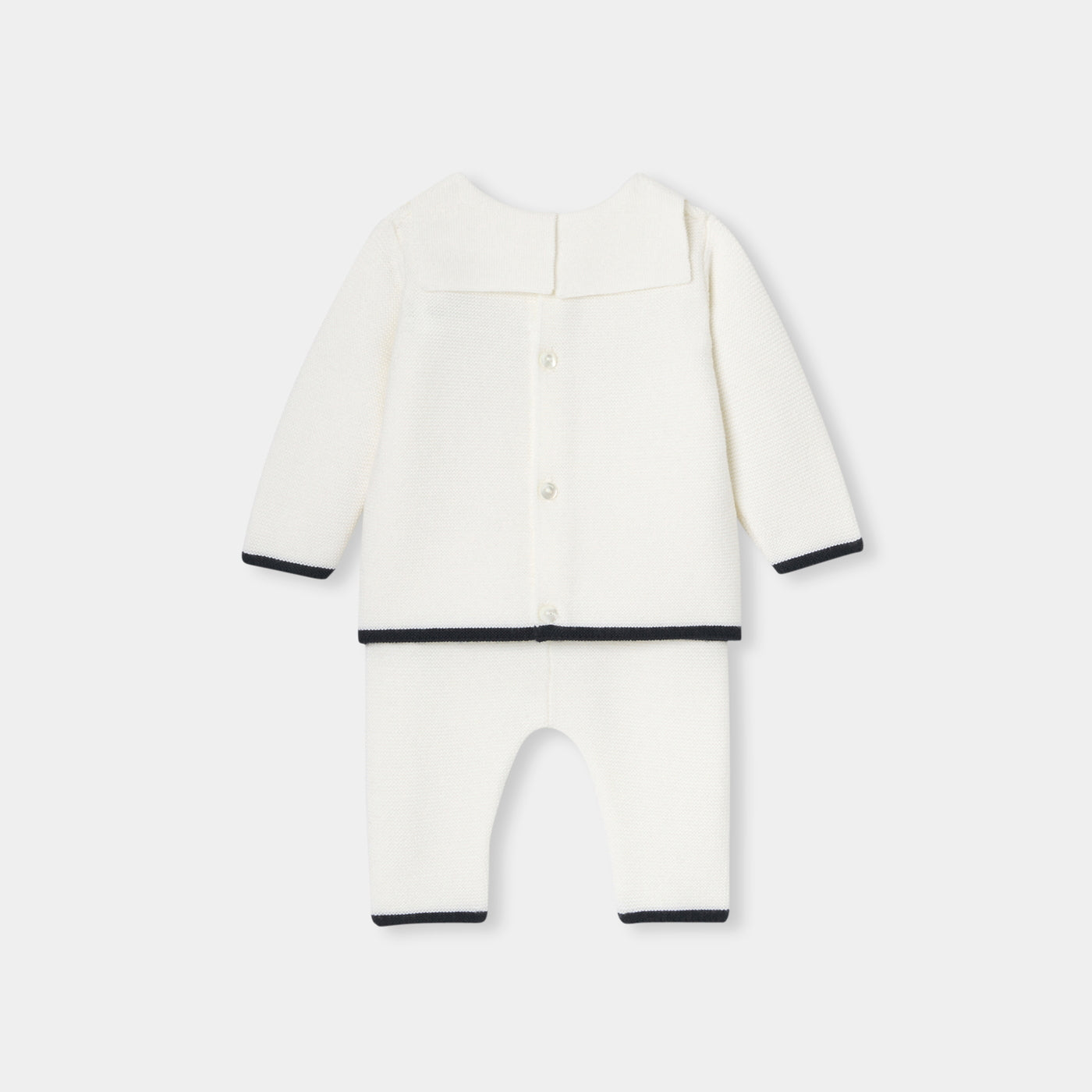 No. 10 Baby wool knit set - blanc doux jacadi