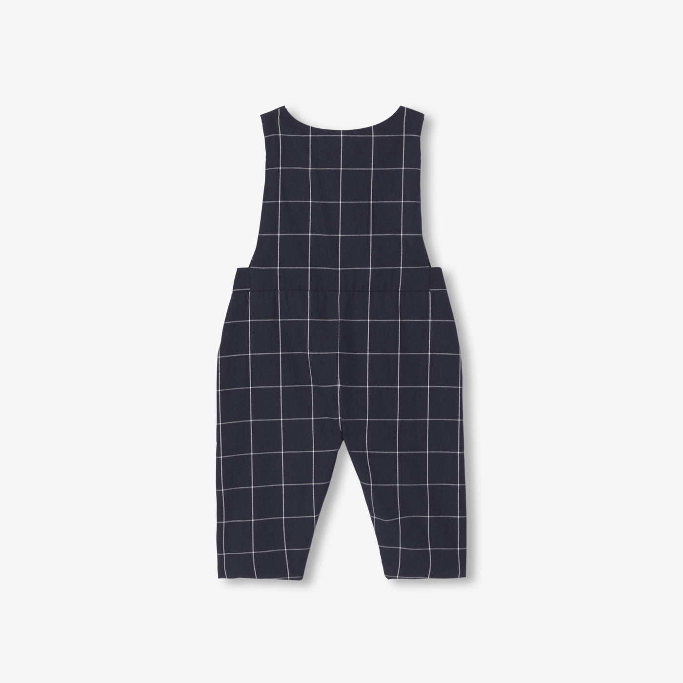 Baby boy checked overalls - marine/blanc