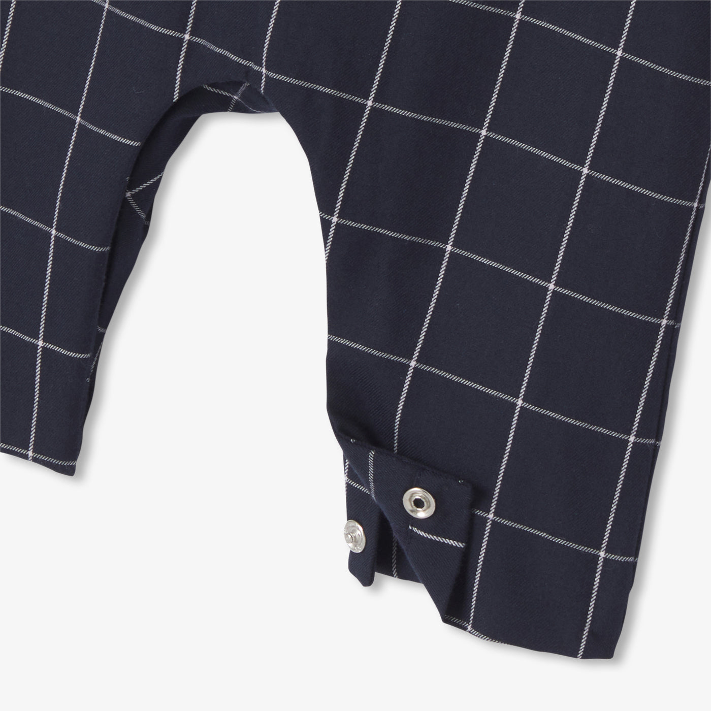 Baby boy checked overalls - marine/blanc