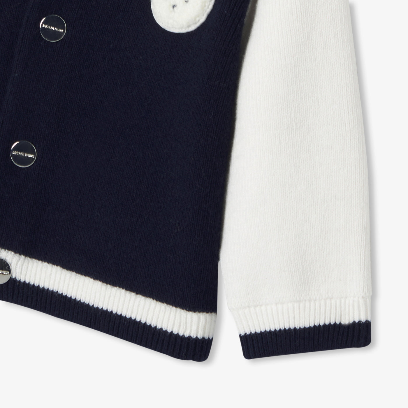 Baby boy Varsity-style cardigan - marine/blanc