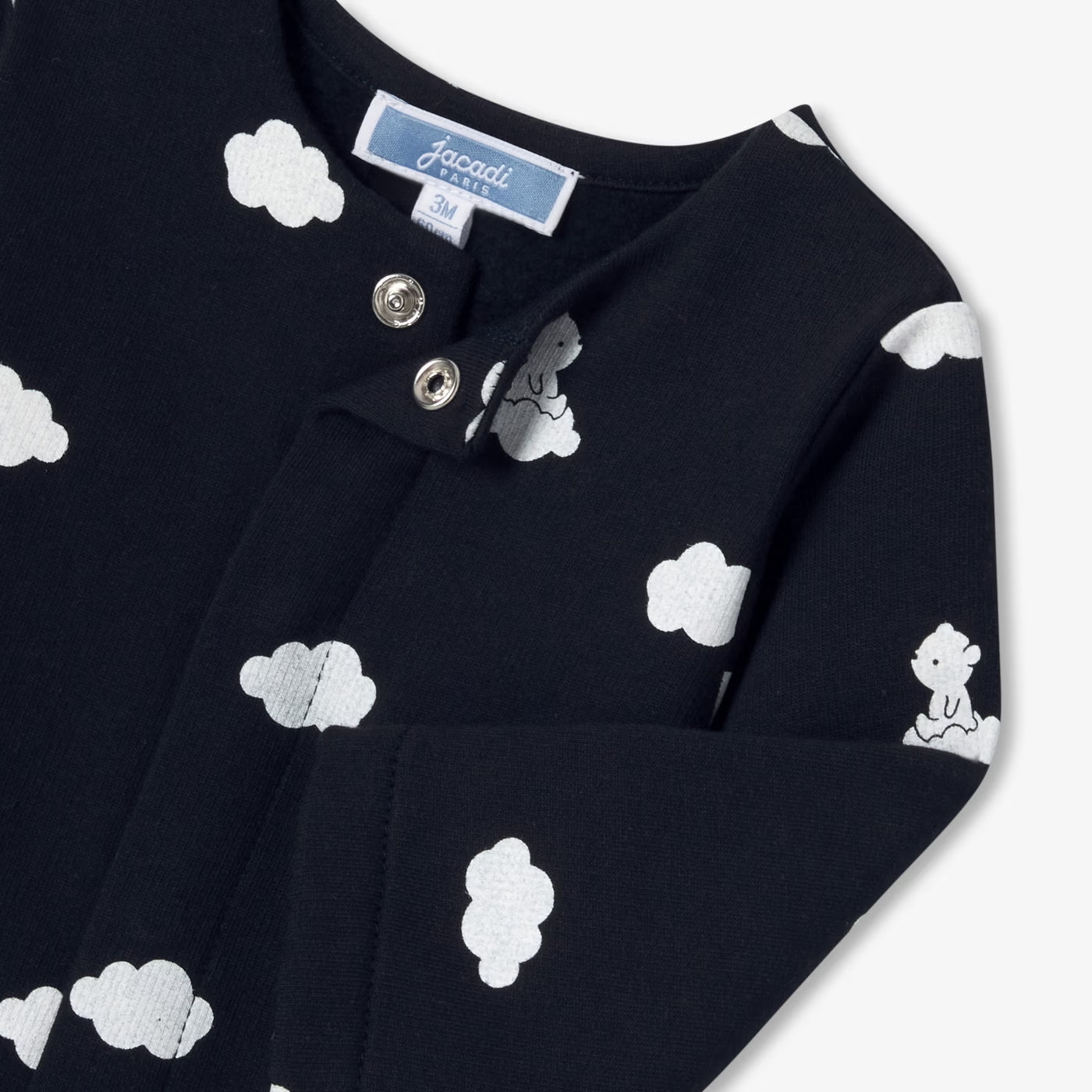Baby boy pyjamas in fleece - marine/blanc