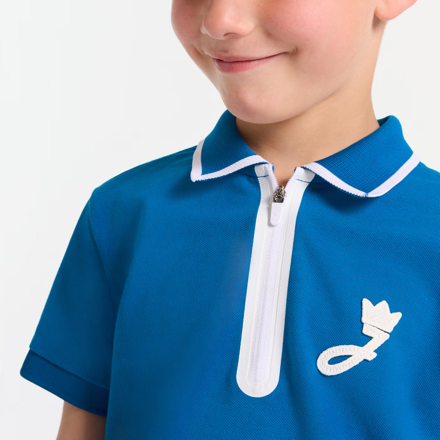Boys' short-sleeved polo shirt - shore blue