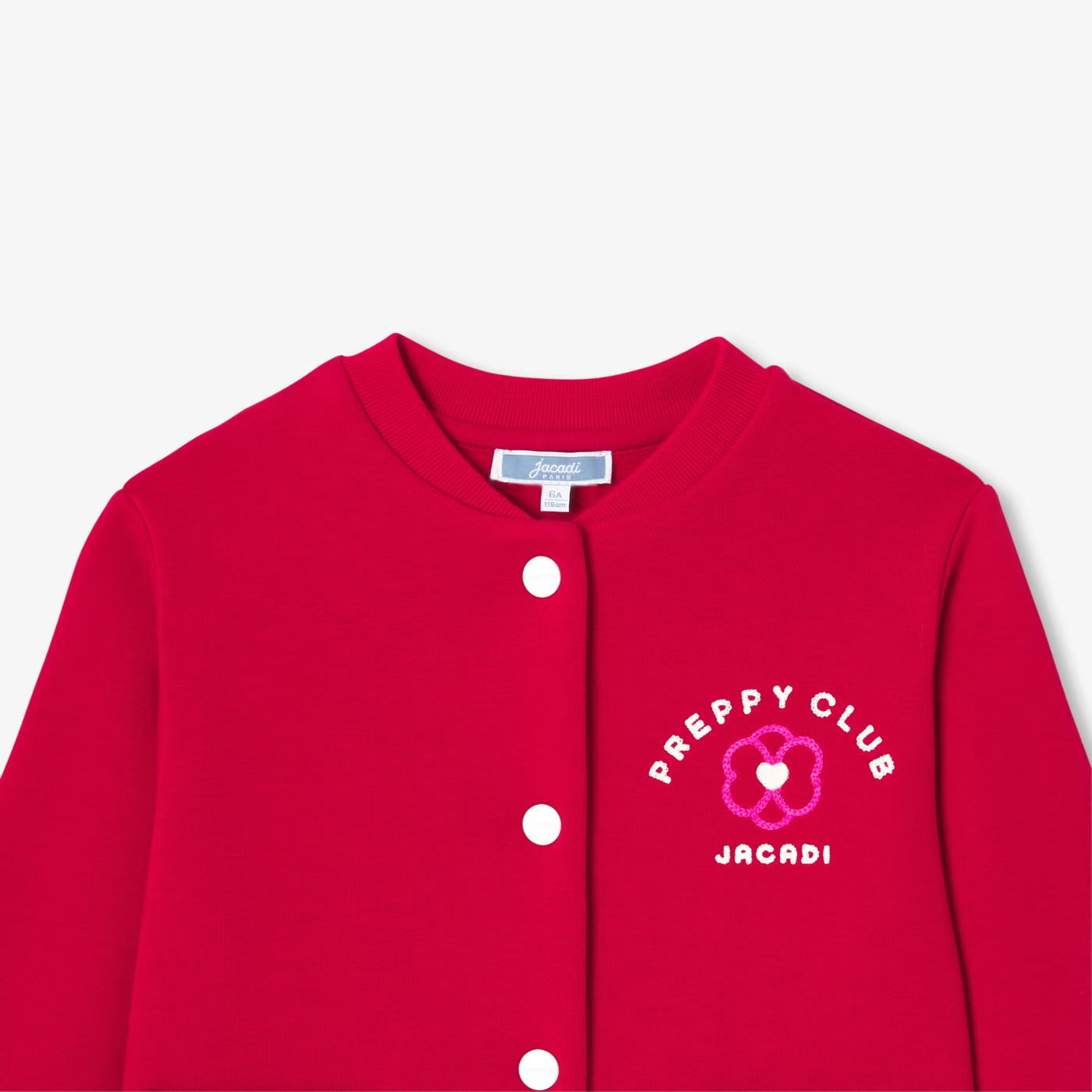 Girl fleece Varsity jacket - rouge brique