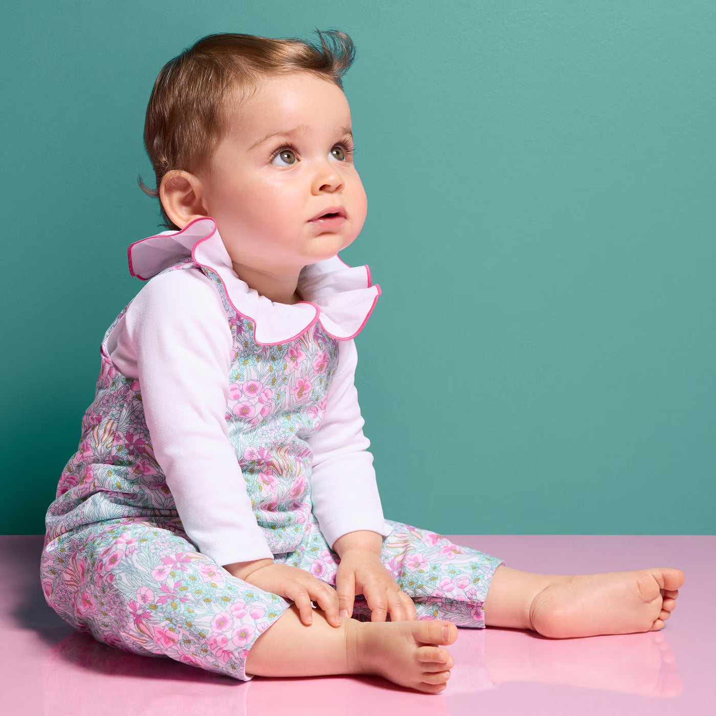 Baby girl jumpsuit in Liberty fabric - multico