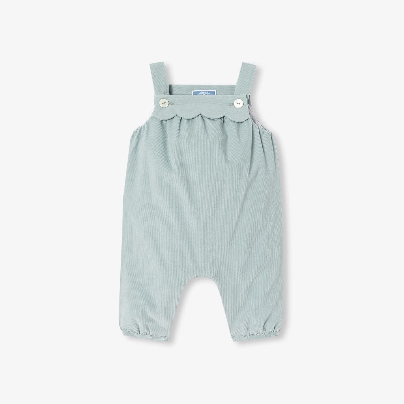 Baby girl velvet overalls - tilleul