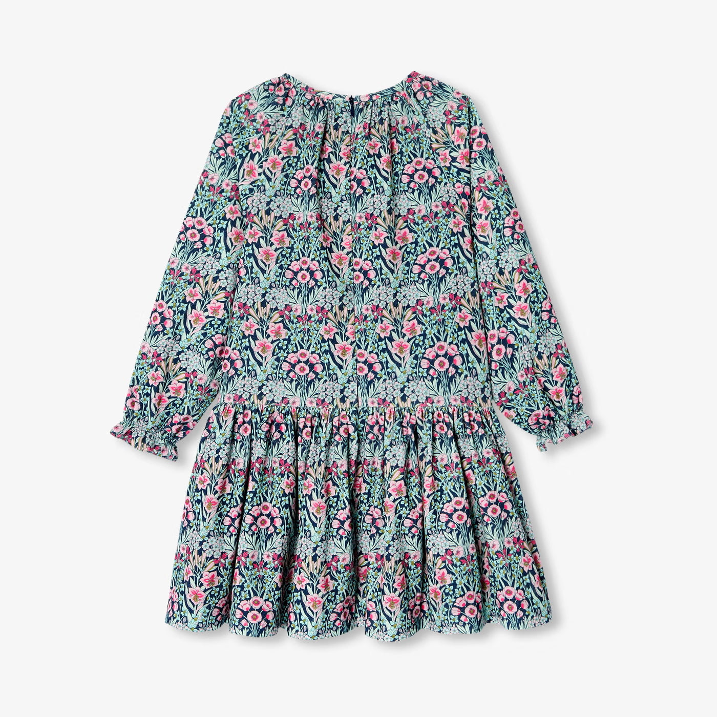Girl dress in Liberty fabric - vert/multico