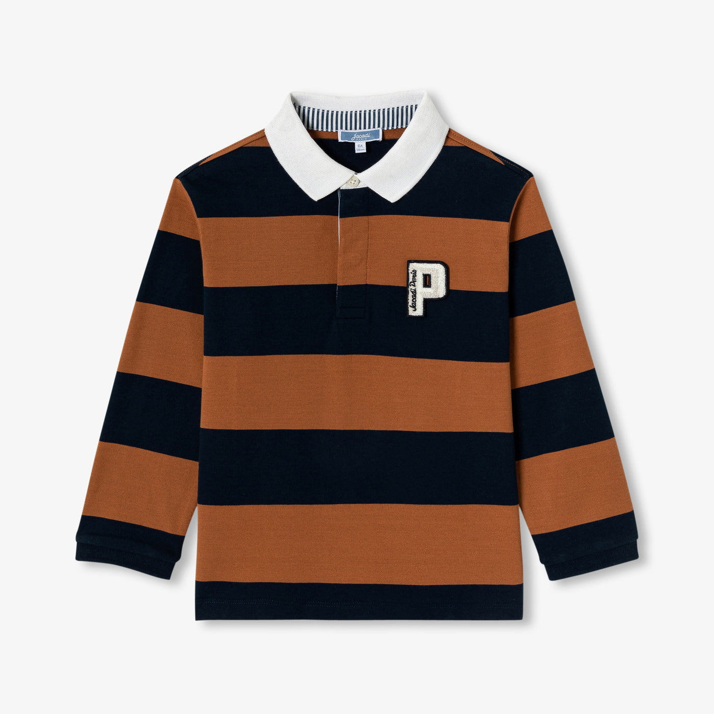 Boy rugby polo shirt - marine/ecru