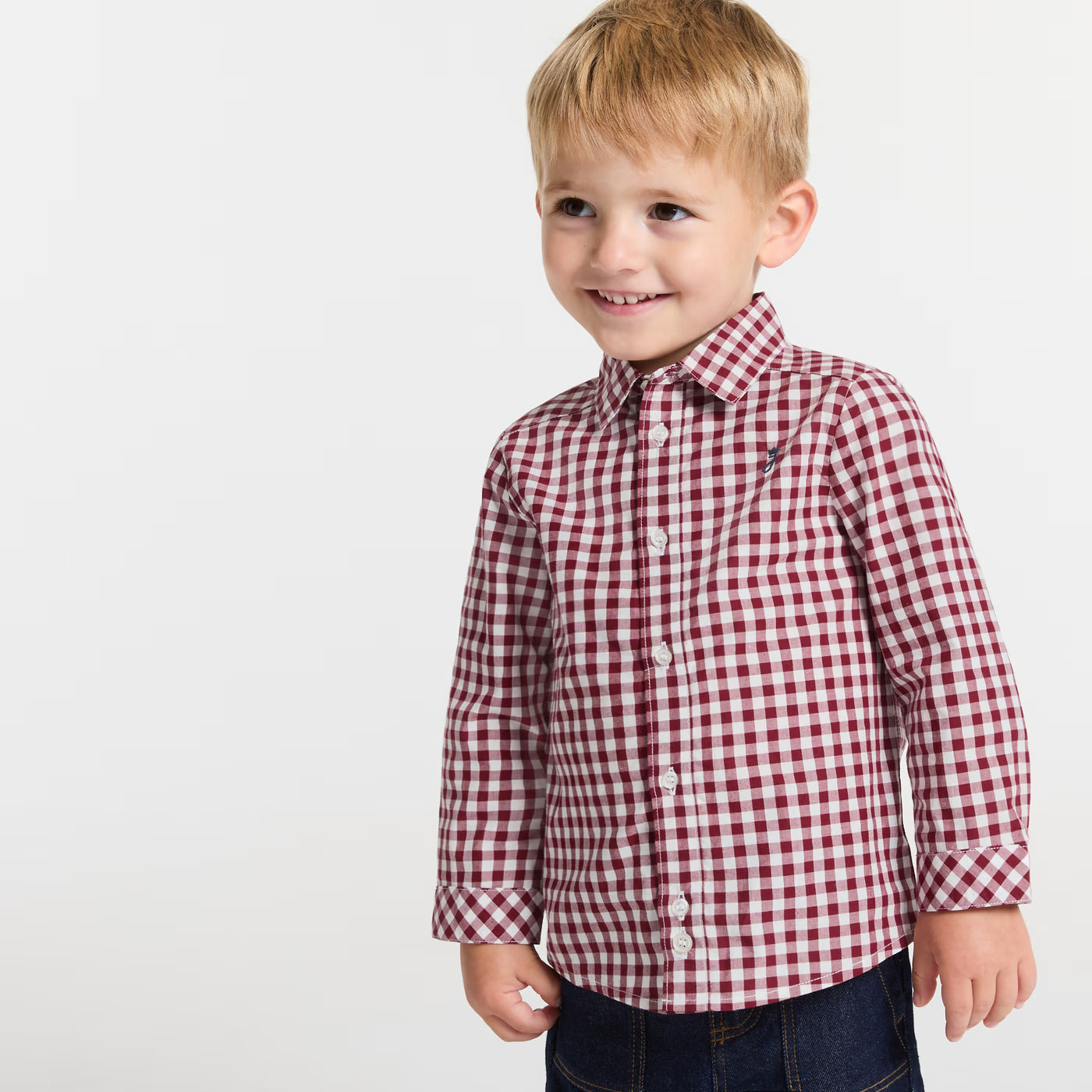 Baby boy gingham shirt - blanc/rouge