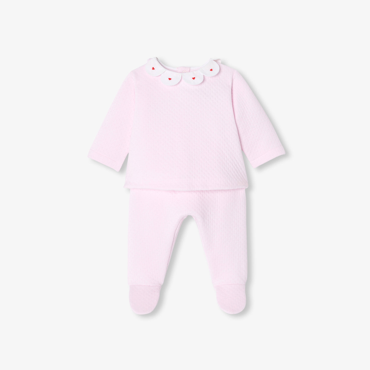Baby girl comfort set in double sided jersey - rose pale jacadi