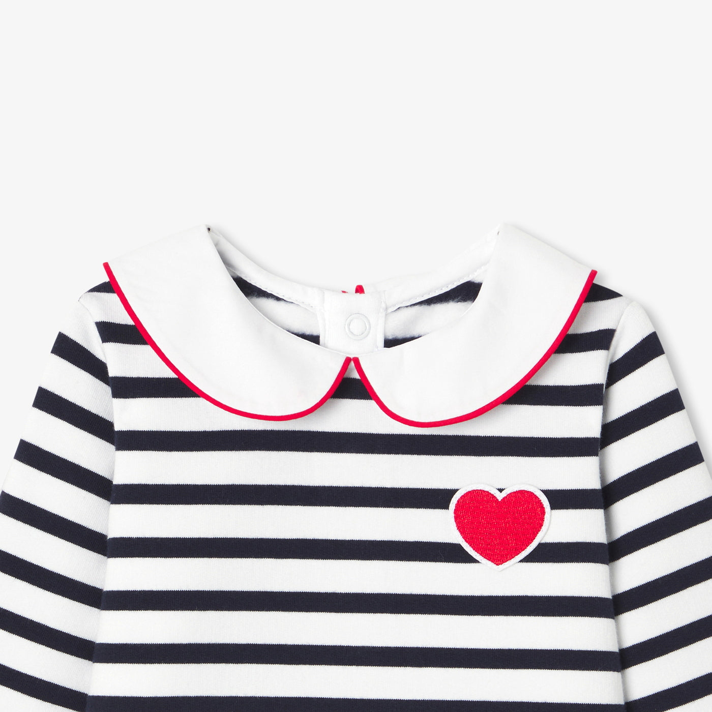 Baby girl dress in striped fleece - blanc/marine
