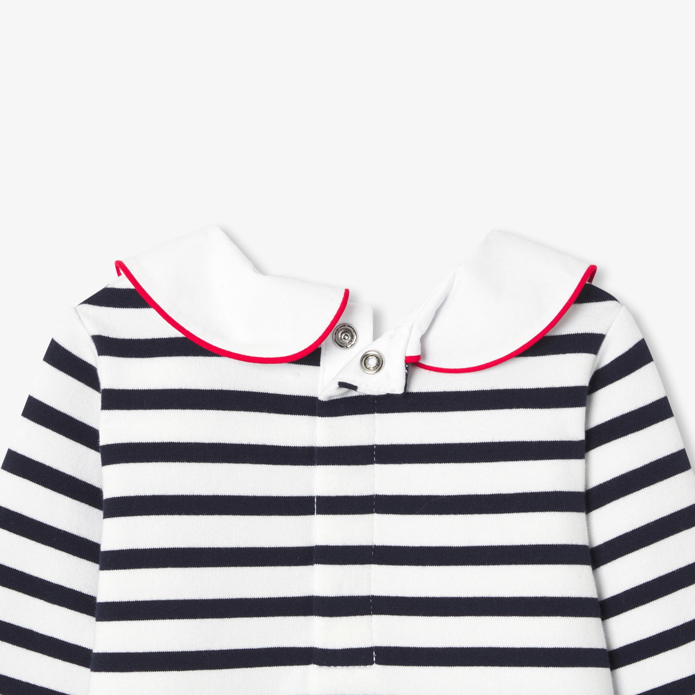 Baby girl dress in striped fleece - blanc/marine