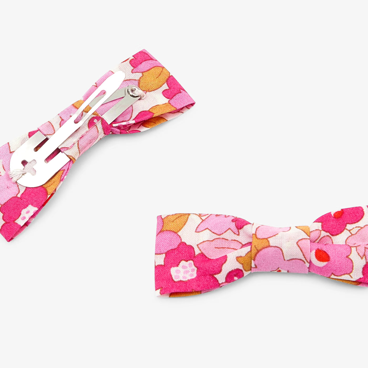 Duo of click-clack barrettes for girls - pink/multicolor