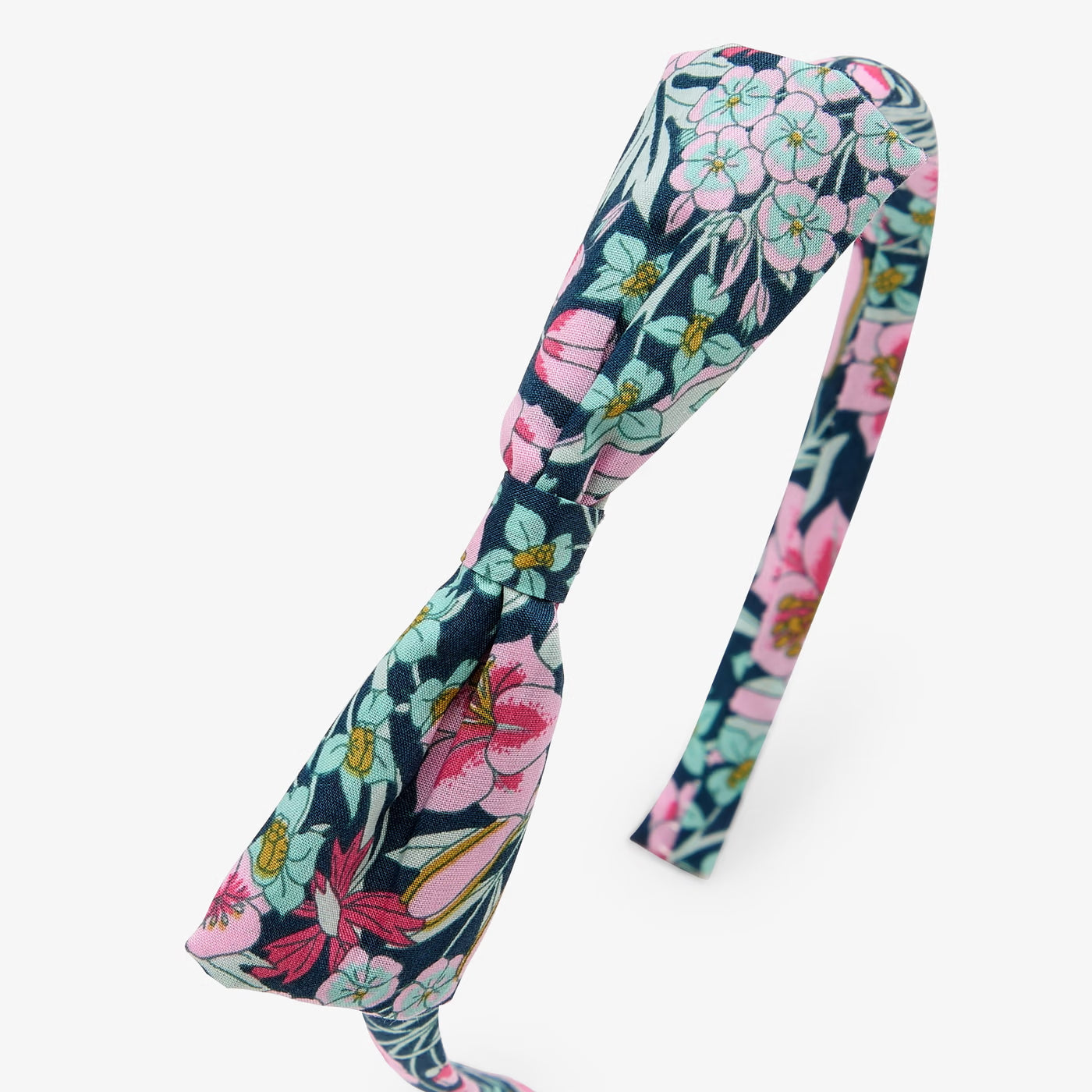 Girl headband in Liberty fabric - rose/bleu