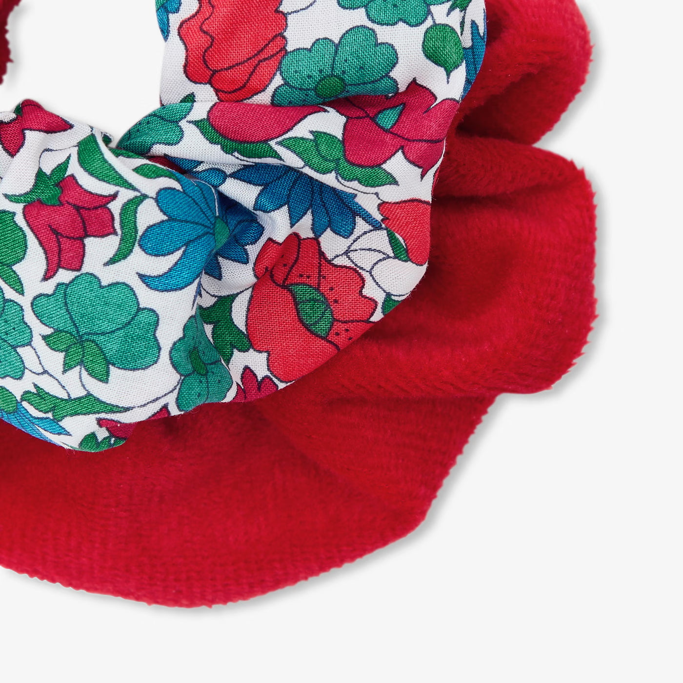 Duo of scrunchies for girls - red/multicolor