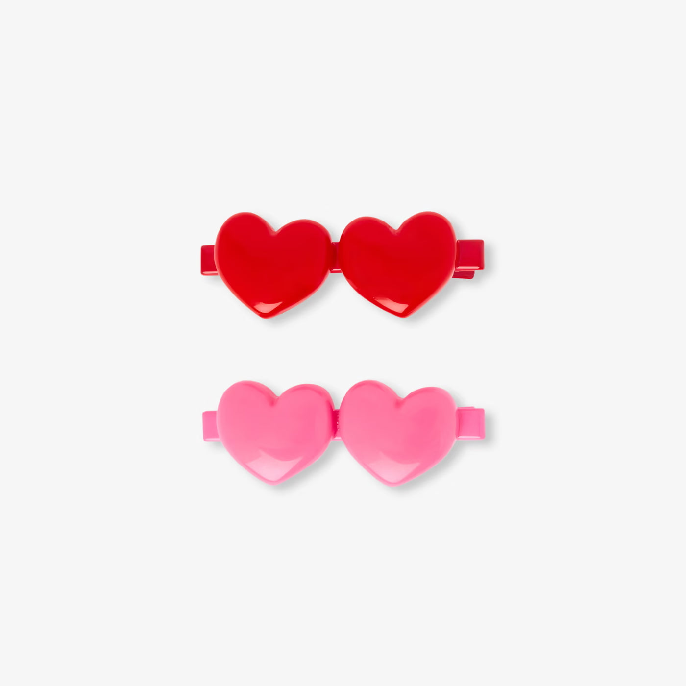 Pair of crocodile clips for girls - pink/red