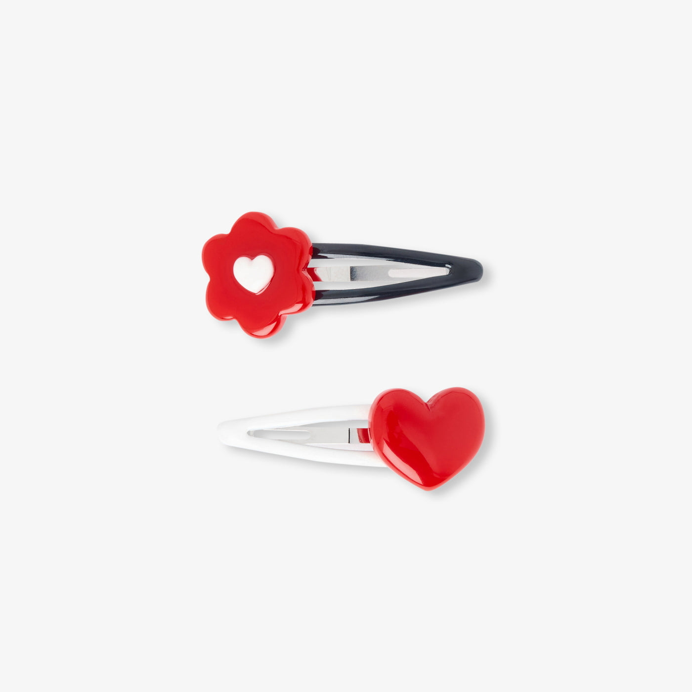 Baby girl duo of clic-clac clips - rouge/multico