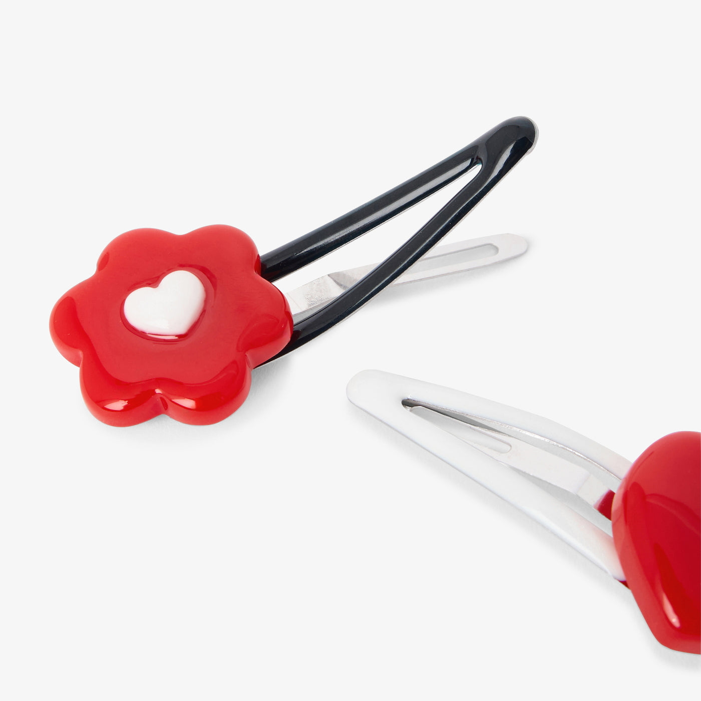 Baby girl duo of clic-clac clips - rouge/multico
