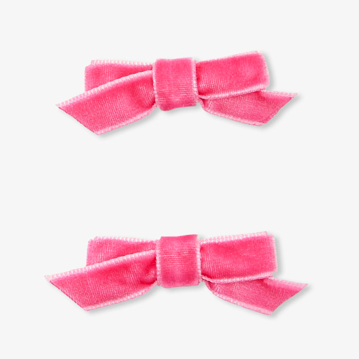 Baby girl barrette duo with small bow - petal pink