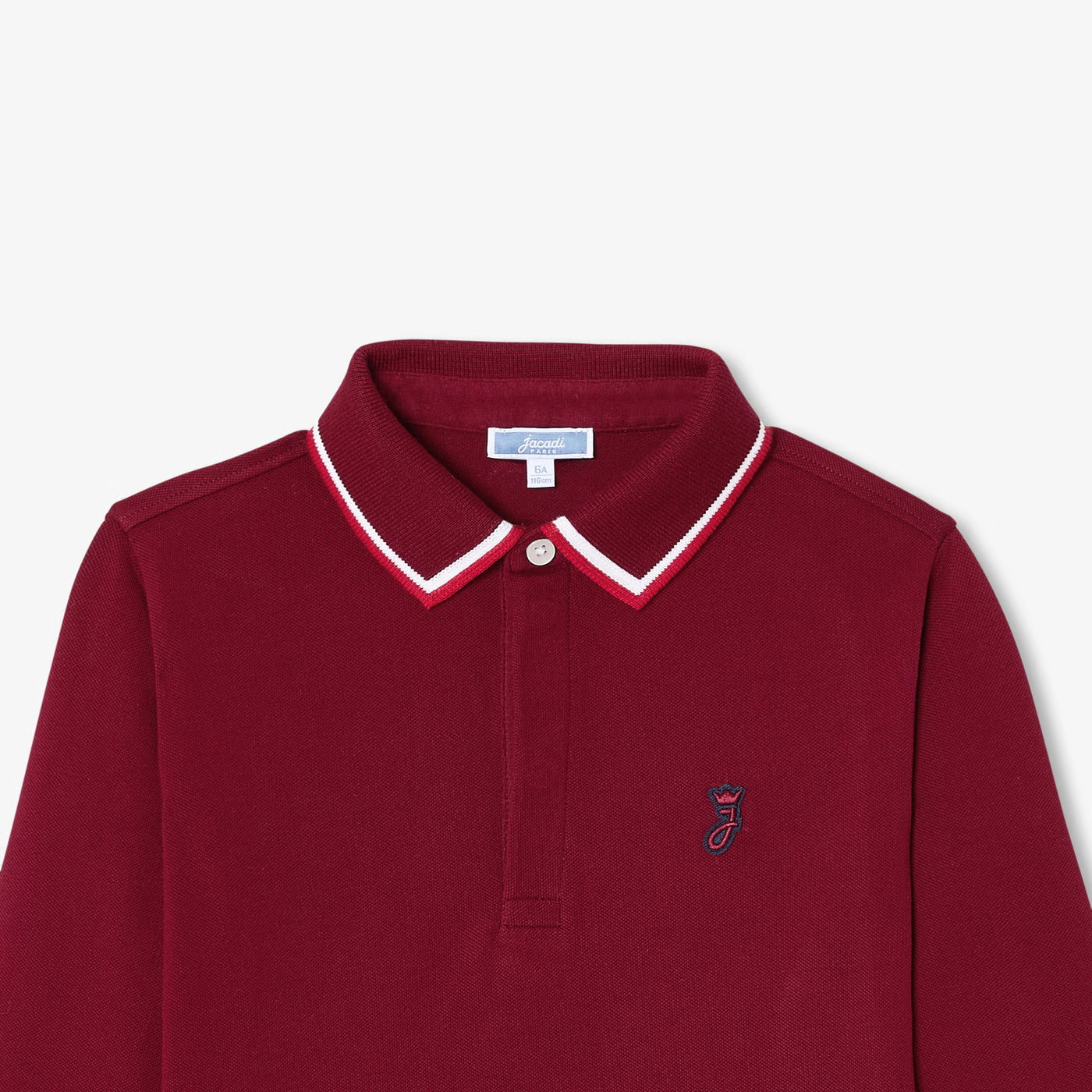Boy cotton polo shirt - rouge tomette