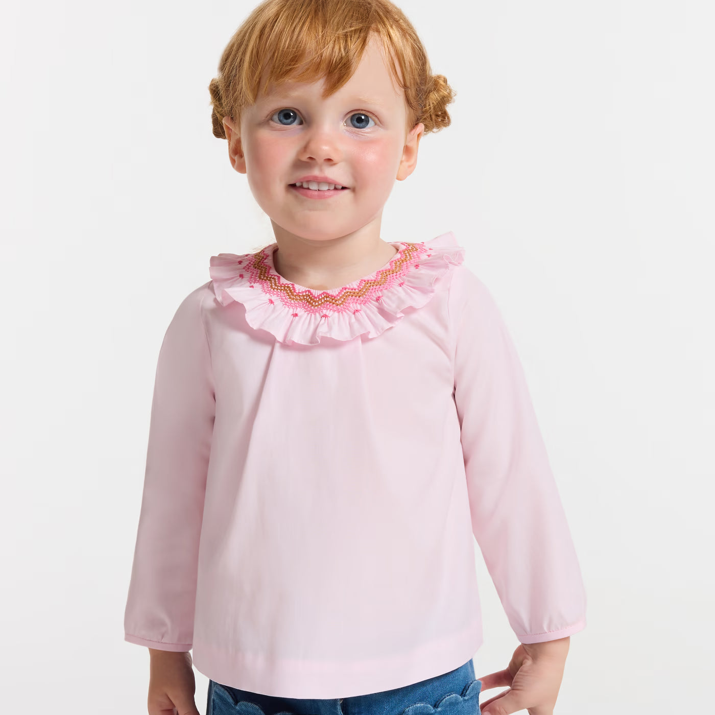 Baby girl long-sleeved blouse - rose dragee