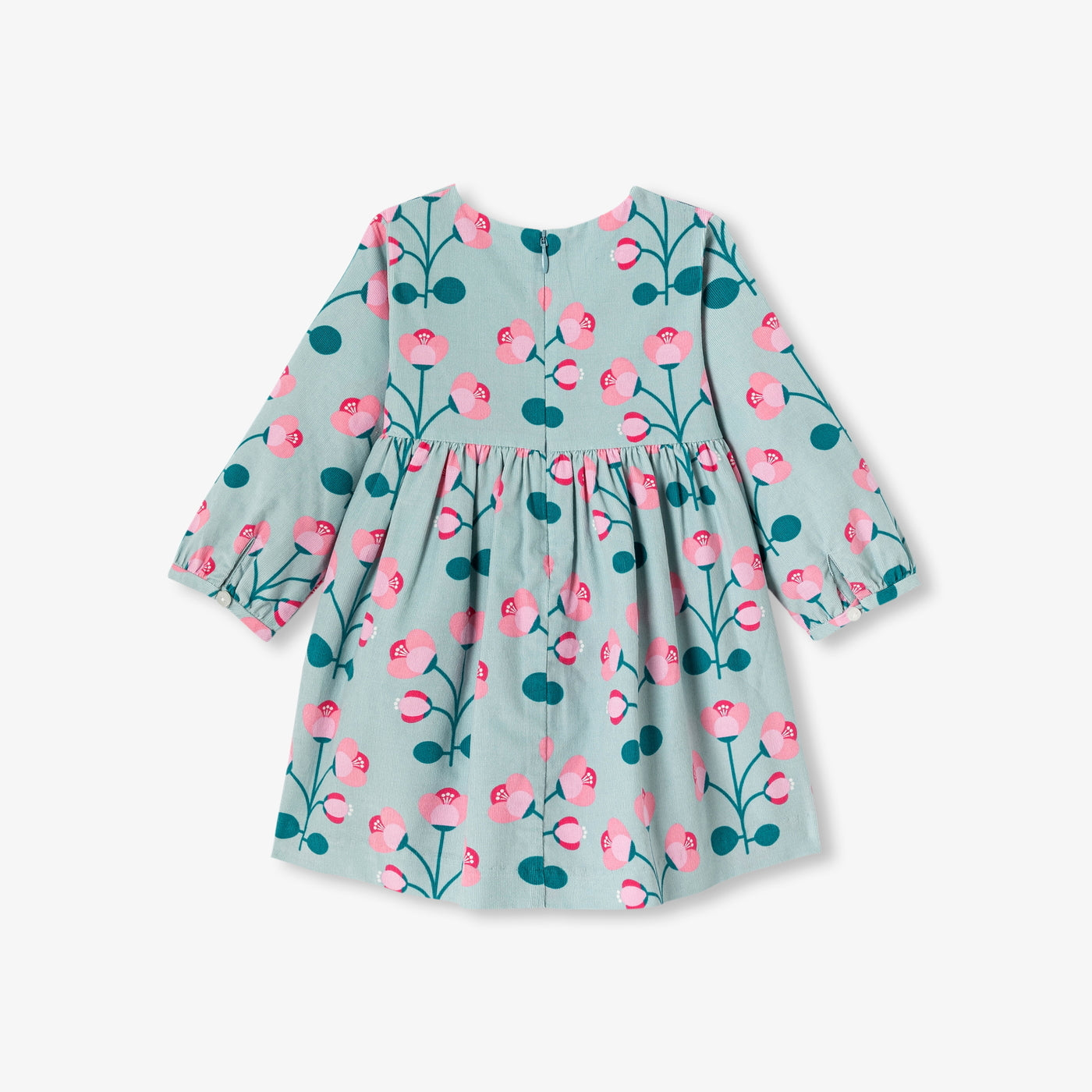 Baby girl velvet dress - vert/multico