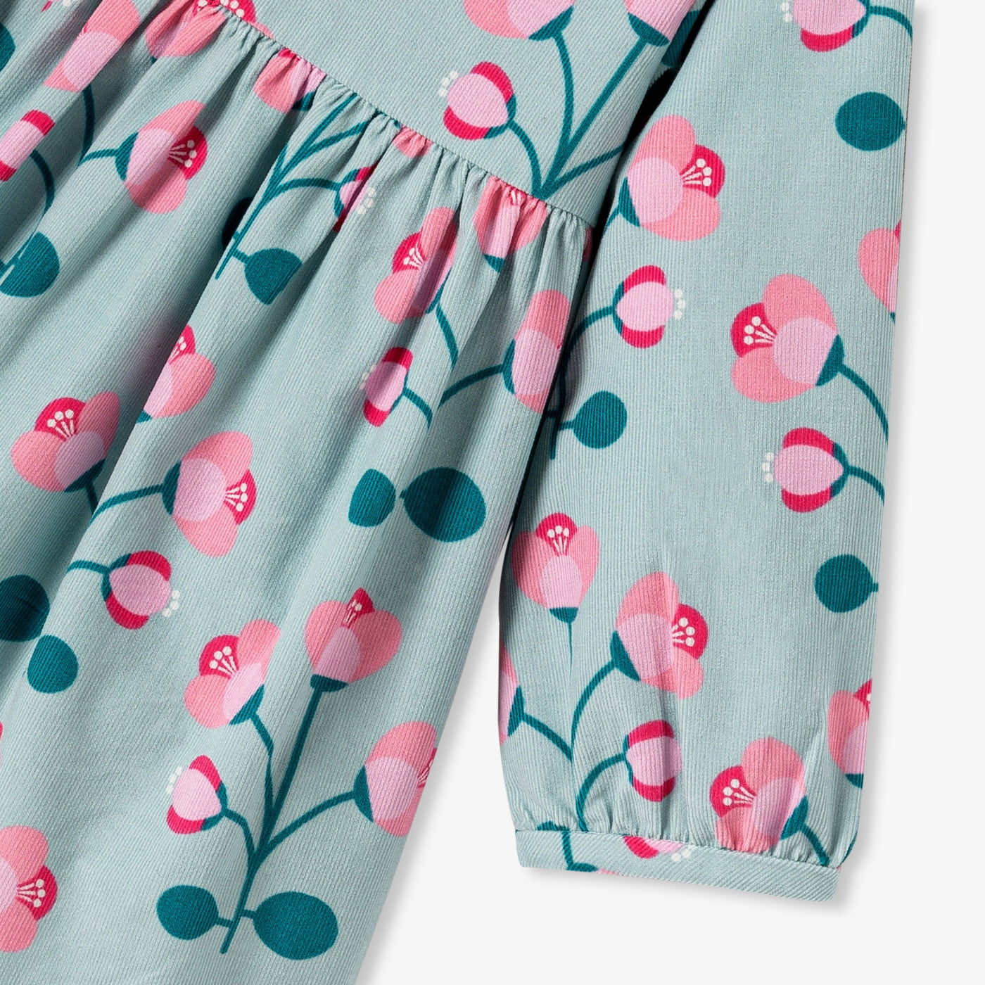 Baby girl velvet dress - vert/multico