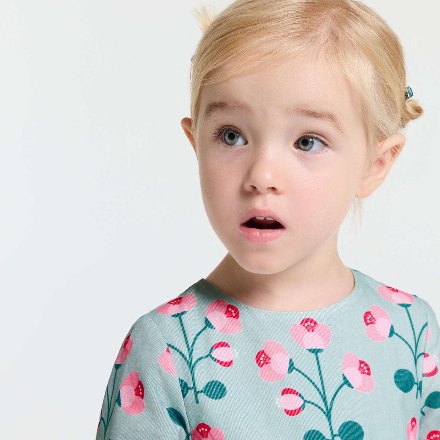 Baby girl velvet dress - vert/multico