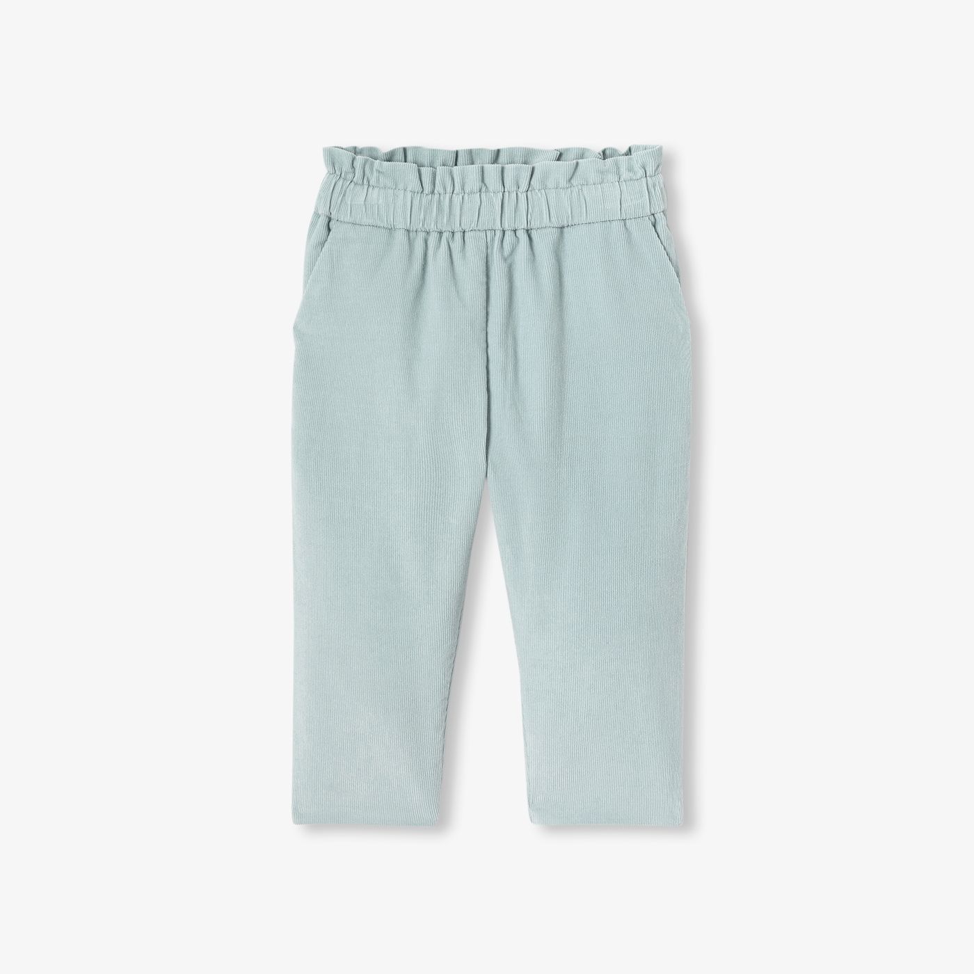 Baby girl velvet trousers - tilleul