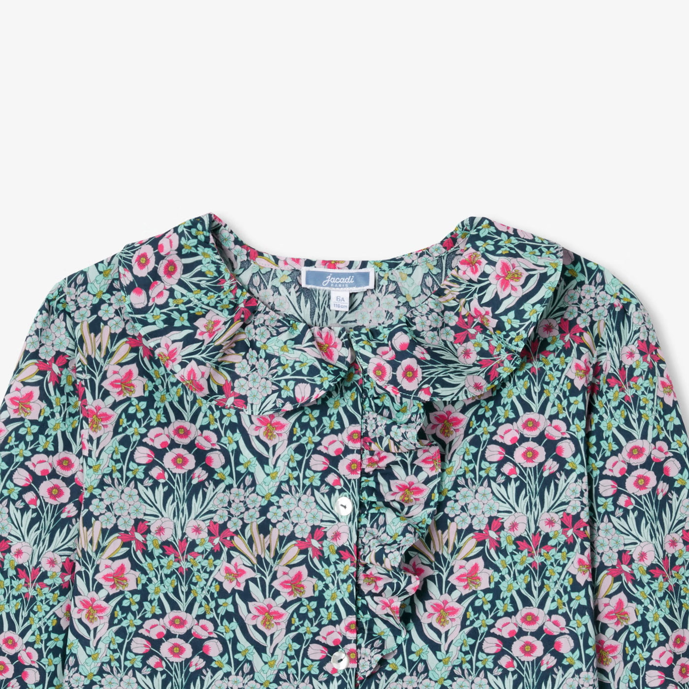 Girl blouse in Liberty fabric - vert/multico