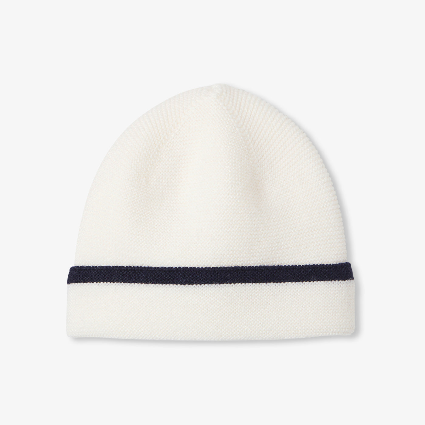 Baby wool hat - blanc/marine