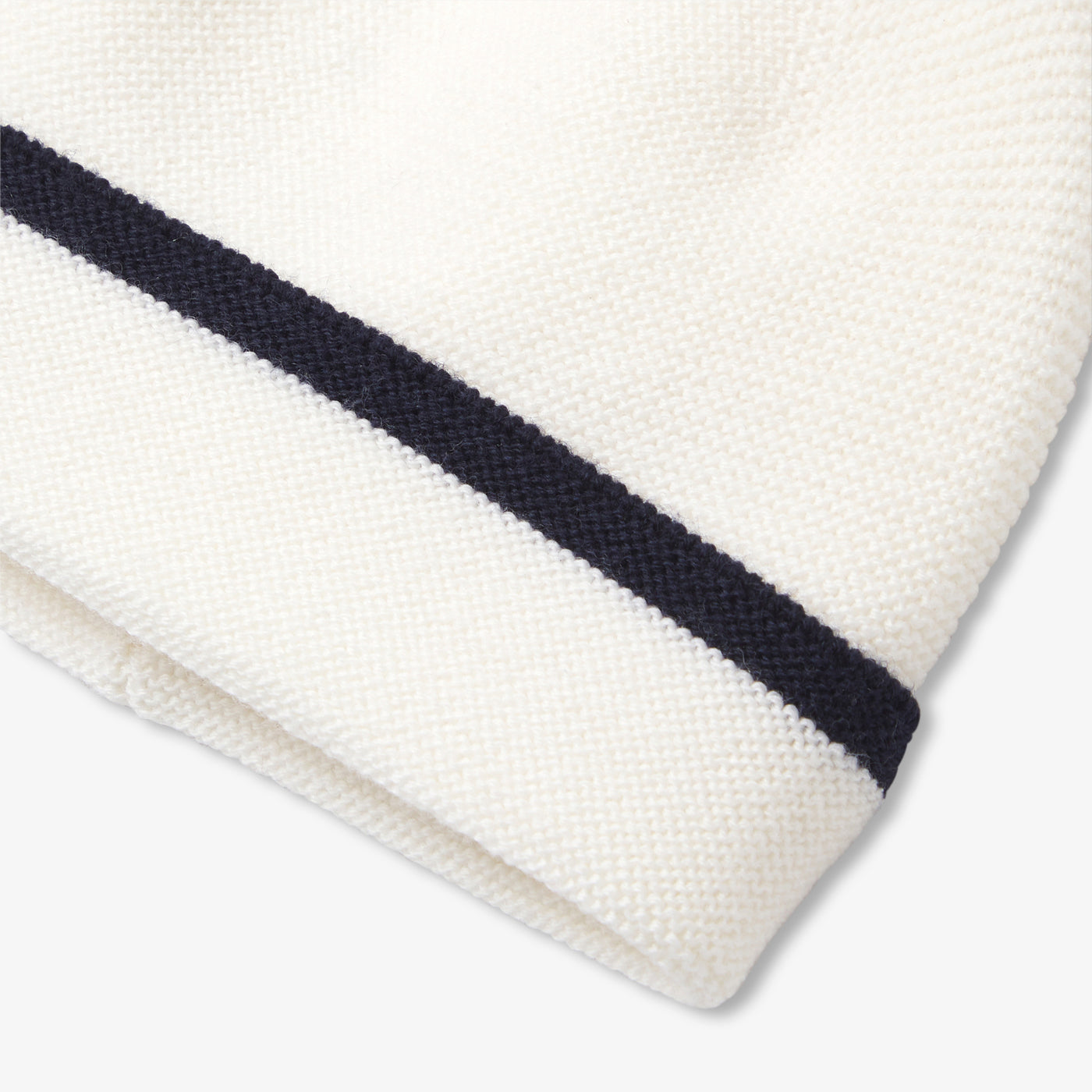 Baby wool hat - blanc/marine