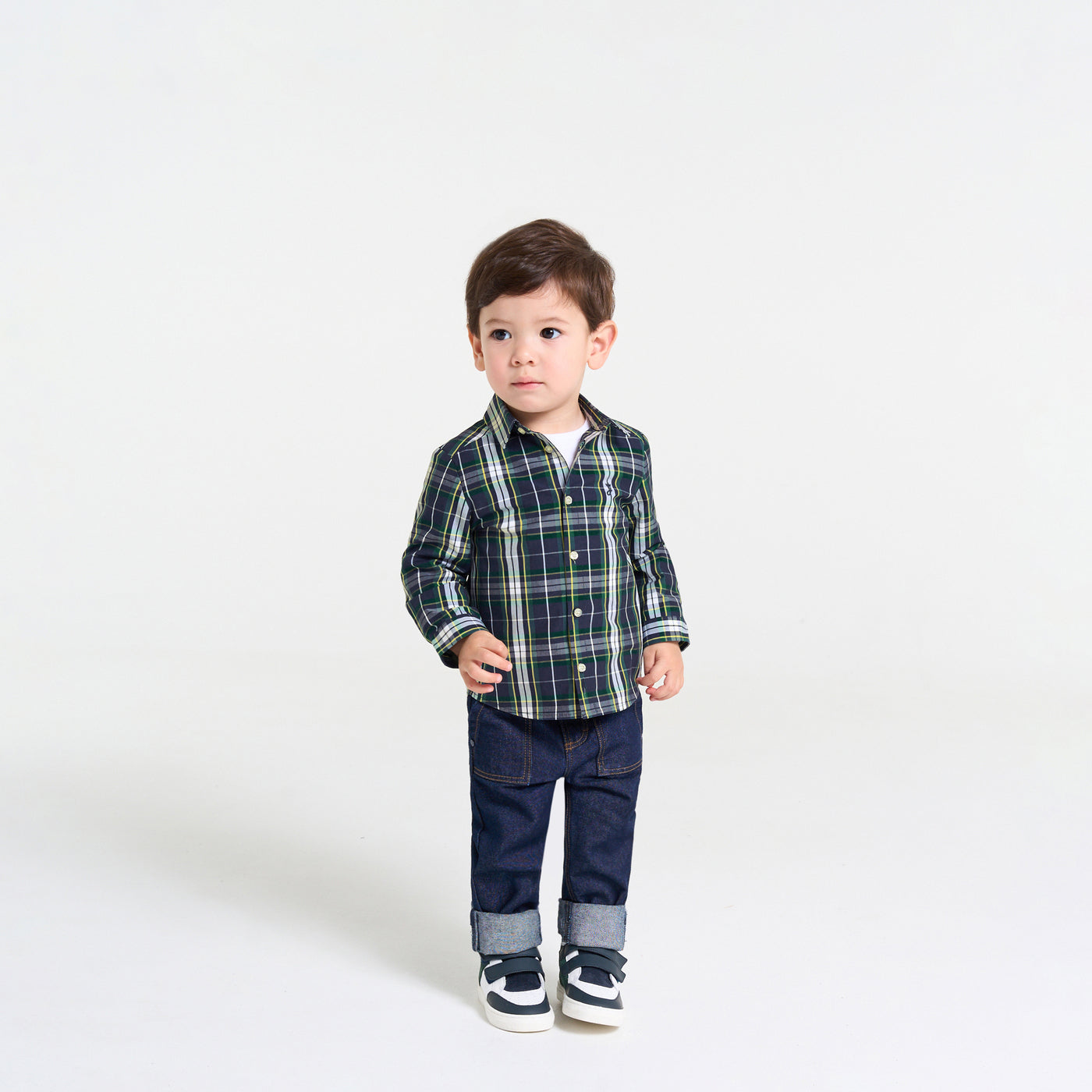 Baby tartan shirt - marine/multico
