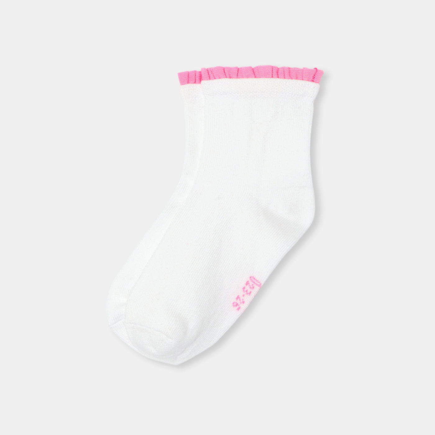 Girl socks with contrasting ruffle - blanc/rose
