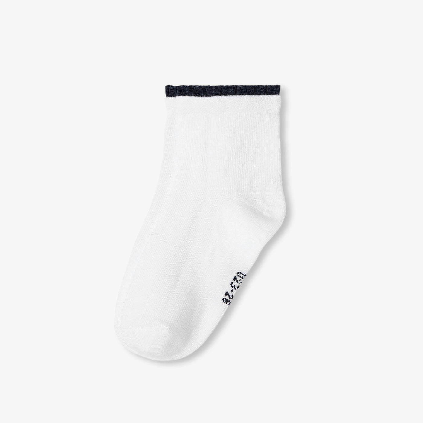 Girl socks with contrasting ruffle - blanc/marine