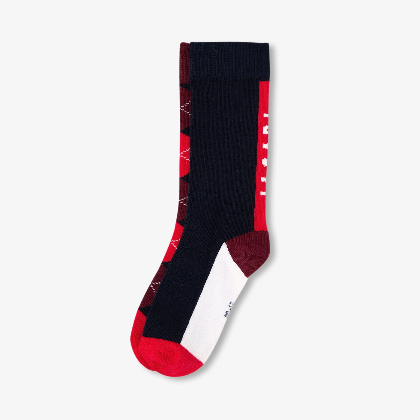Duo of high socks for boys - bleu/rouge