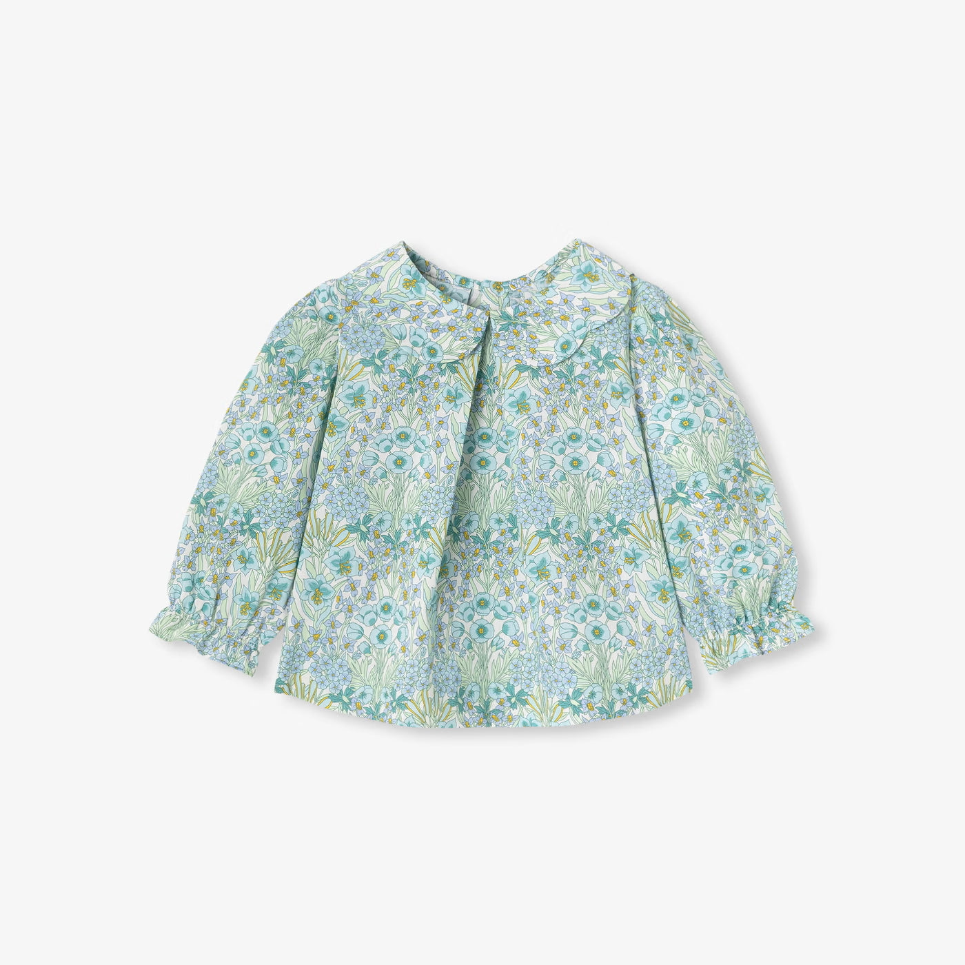 Baby girl blouse in Liberty fabric - blanc/multico