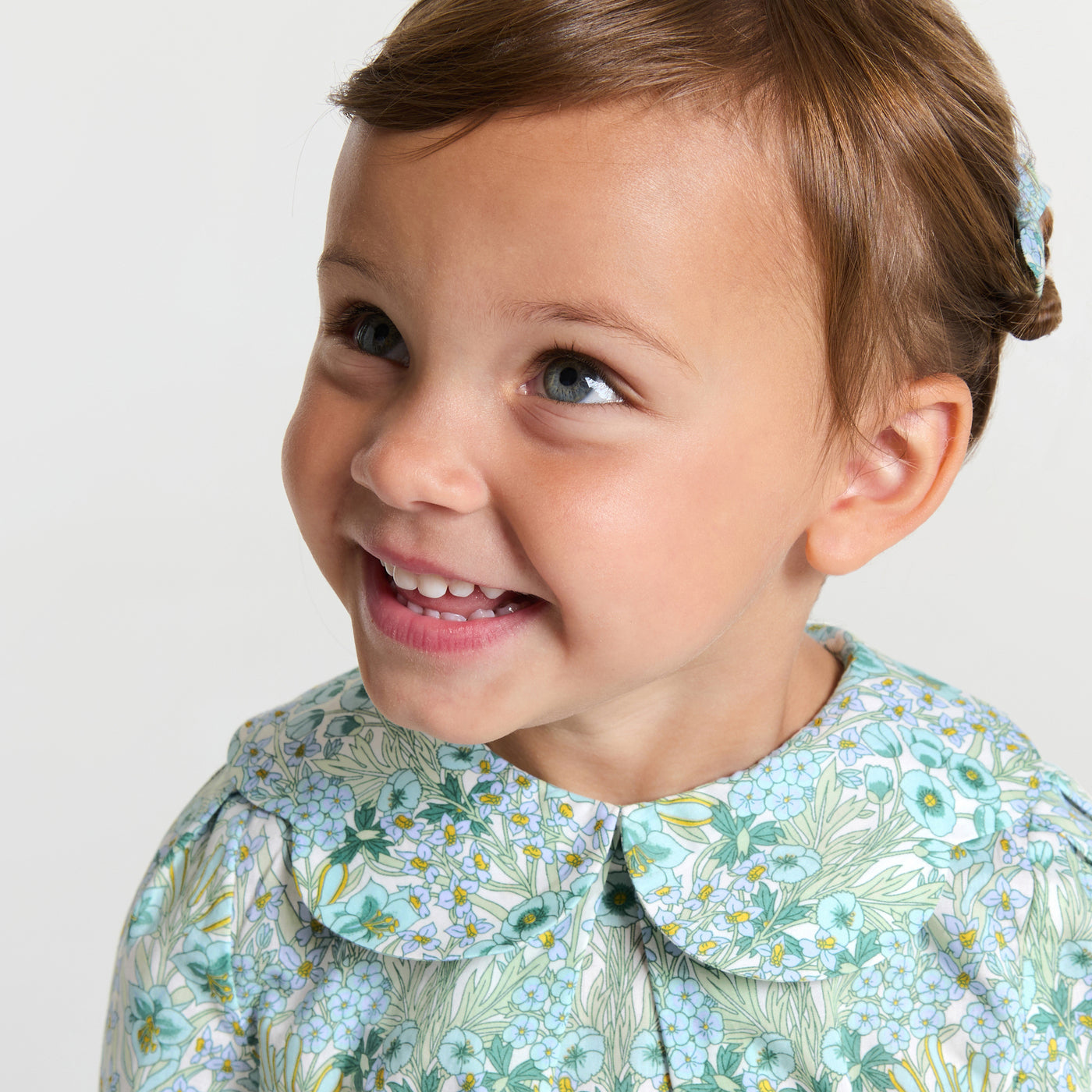 Baby girl blouse in Liberty fabric - blanc/multico