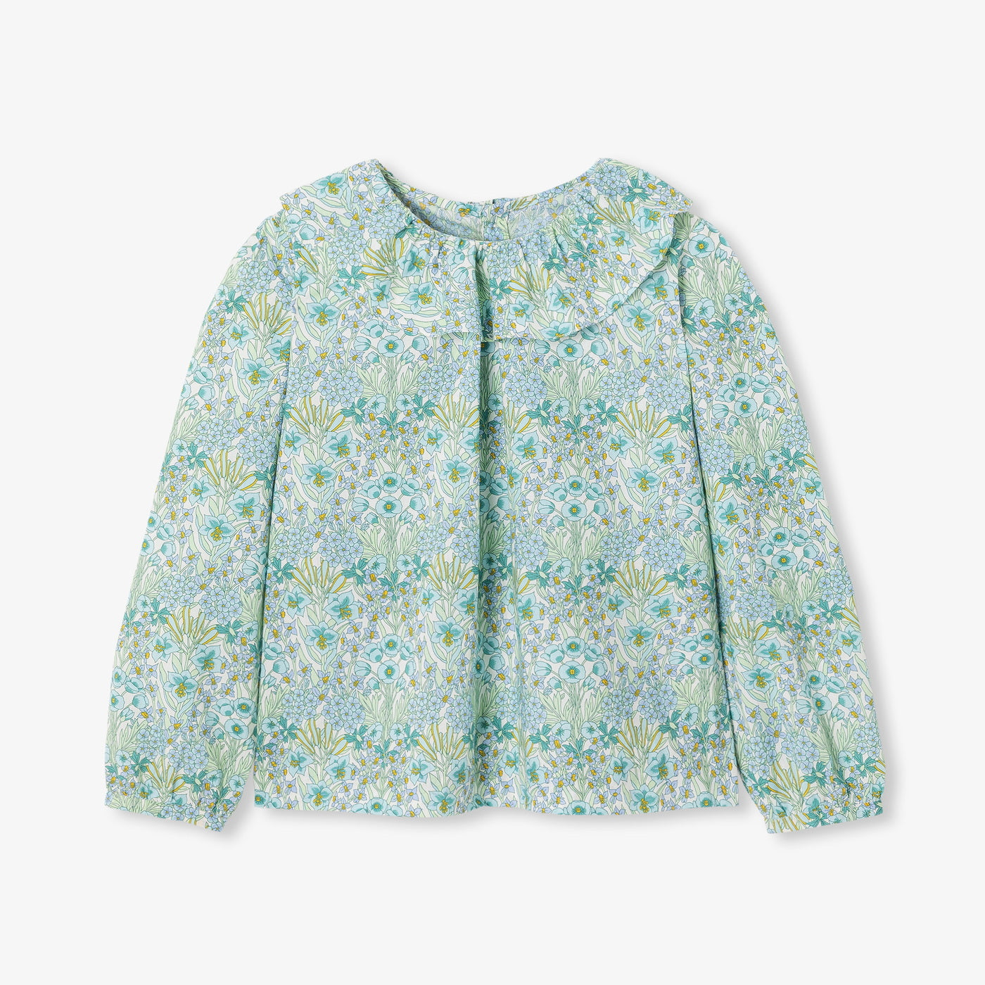 Girl blouse in Liberty fabric - blanc doux/multico