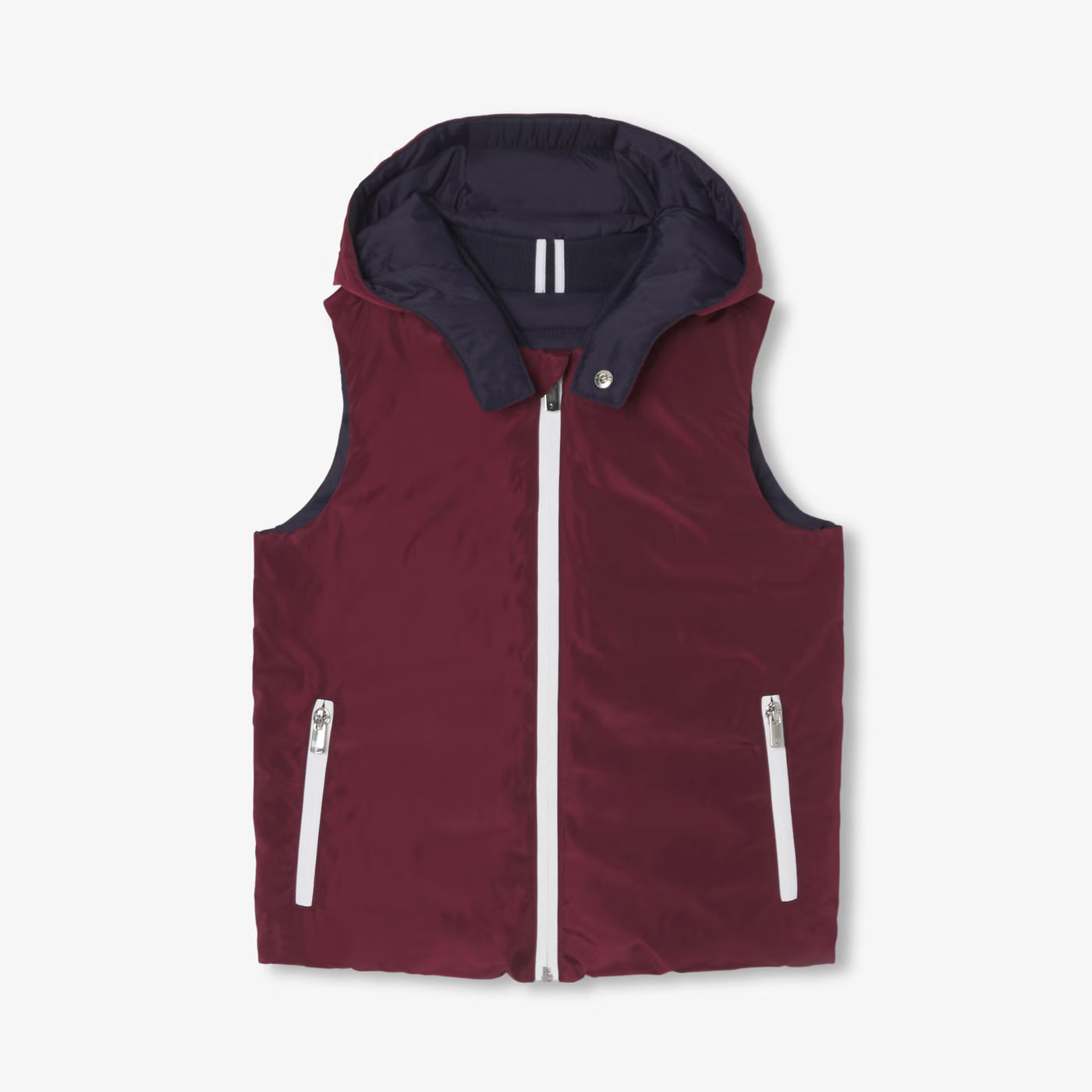 Boy reversible sleeveless down jacket - marine/bordeaux