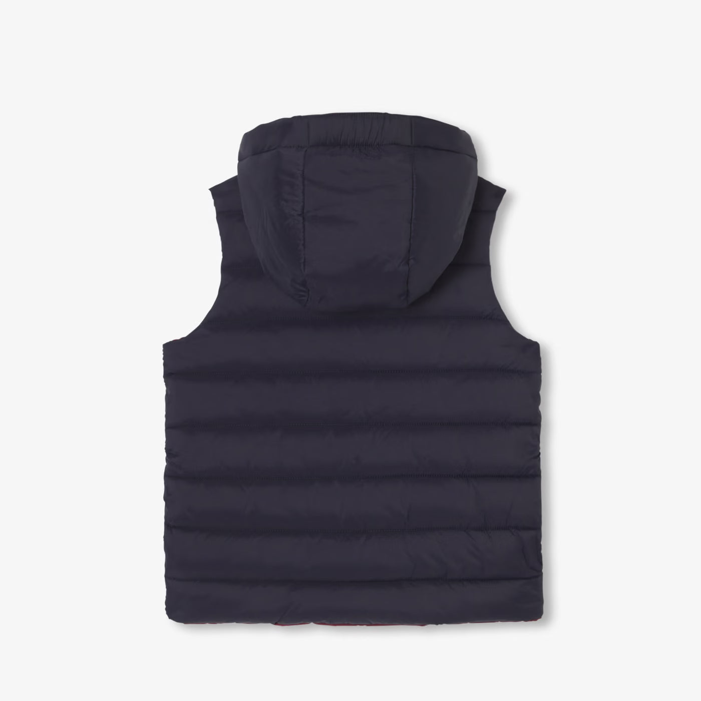 Boy reversible sleeveless down jacket - marine/bordeaux