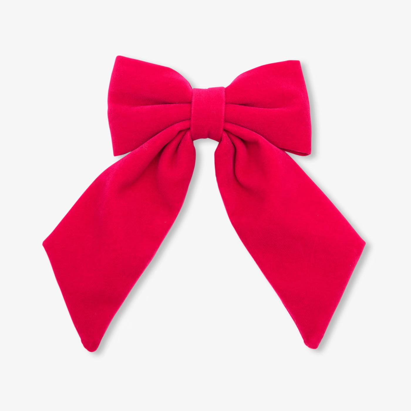 Girl velvet bow hair clip - cerise