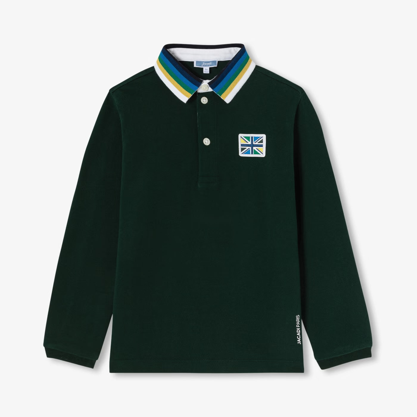 Boy polo shirt in cotton piqué - vert sapin